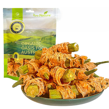 Chicken Wrapped Okra Dog Treats