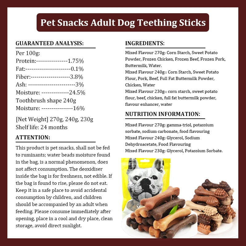 Dog Toothbrush Bone Chew Stick
