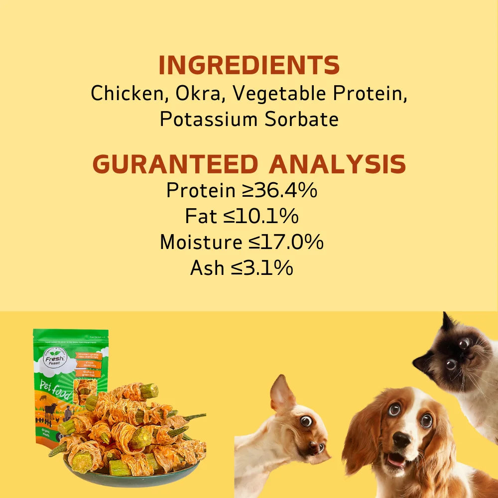 Chicken Wrapped Okra Dog Treats