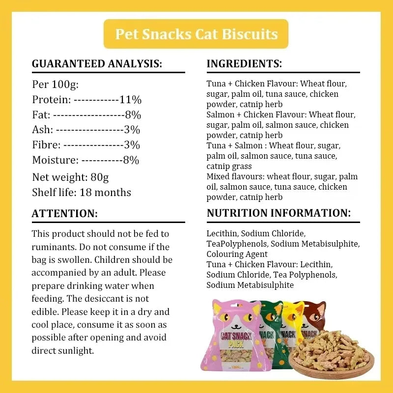 Salmon Chicken Tuna Cat Biscuits